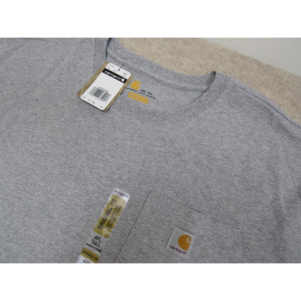 Carhartt K87 Mens 4XL Tall Heather Gray Short Sleeve Pocket T-Shirt Original Fit